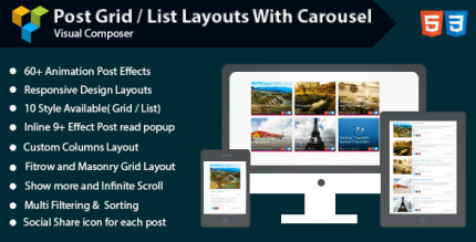 Visual Composer Post Grid List Layout With Carousel 1.6