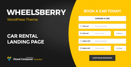 Wheelsberry 1.2.8 – Car Rental WordPress Theme Landing Page