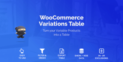 WooCommerce Variations Table 1.3.9
