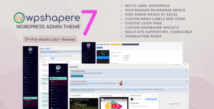 WPShapere 7.0.6 NULLED – WordPress Admin Theme