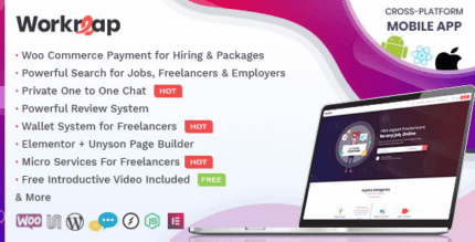 Workreap 2.7.0 NULLED – Freelance Marketplace and Directory WordPress Theme