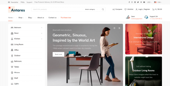 Antares 1.6.0 NULLED – Modern Theme for Furniture and Decor Store