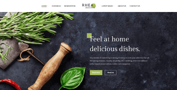 Rhea 1.6.0 NULLED – Restaurants and Reservations Corporate Theme