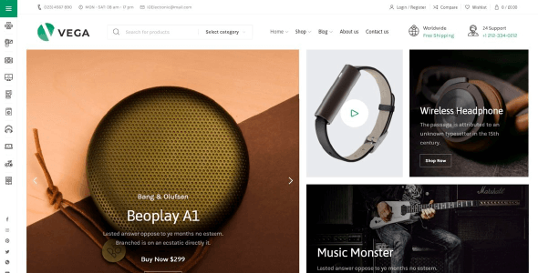Vega 1.6.0 NULLED – eCommerce Theme for Electronics, Gadgets and Accessories